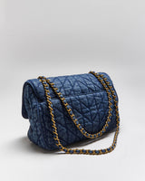 Vintage Y2k 00s Karl Lagerfeld Quilted Denim Handbag