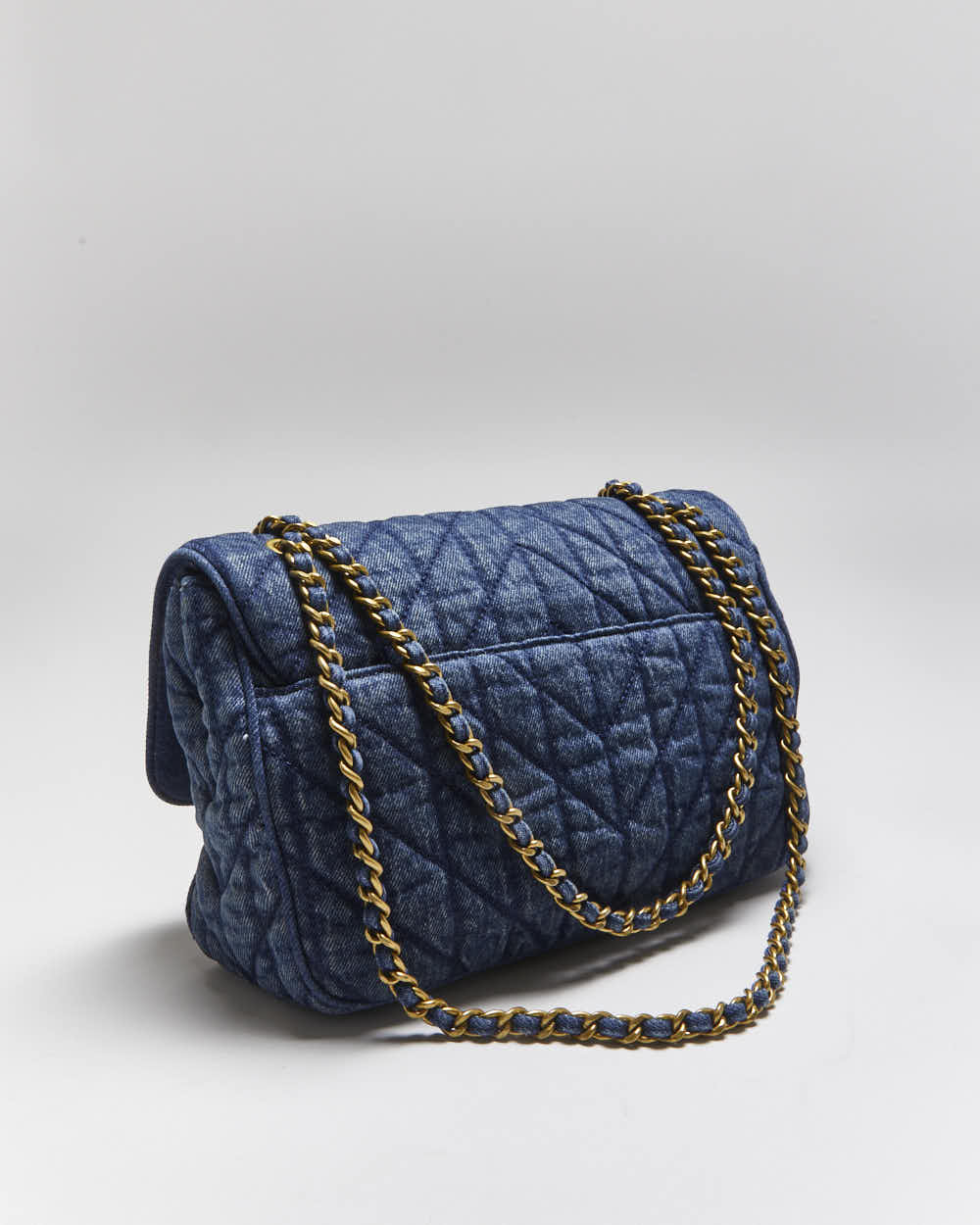 Vintage Y2k 00s Karl Lagerfeld Quilted Denim Handbag
