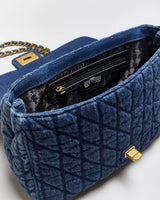 Vintage Y2k 00s Karl Lagerfeld Quilted Denim Handbag