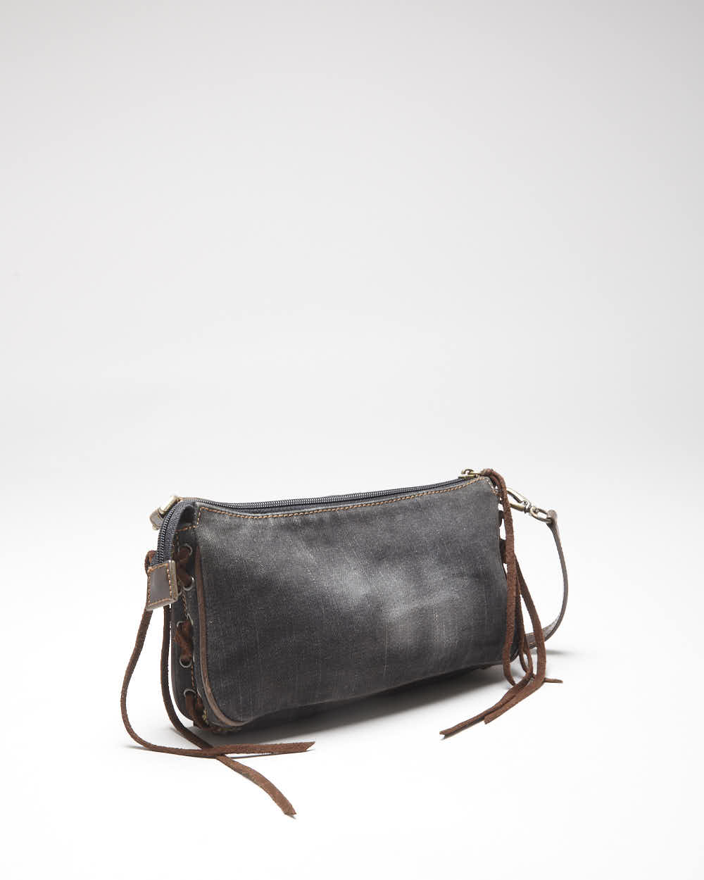 Vintage Y2k 00s Guess Denim Lace-up Mini Handbag