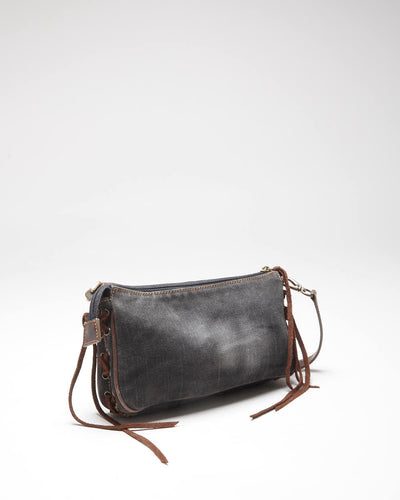 Vintage Y2k 00s Guess Denim Lace-up Mini Handbag