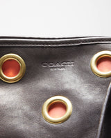 Vintage Y2k 00s Coach Leather Eyelet Shoulder Bag