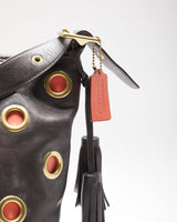 Vintage Y2k 00s Coach Leather Eyelet Shoulder Bag