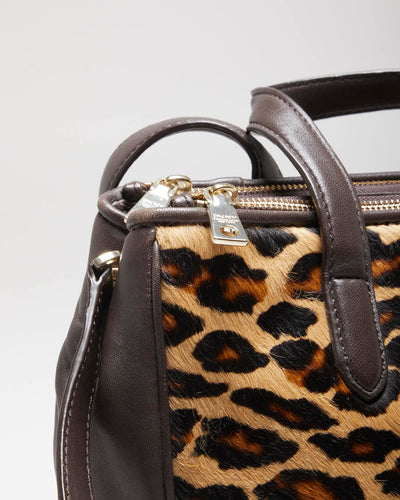 Vintage Y2k 00s DKNY Leopard Print Hide Handbag