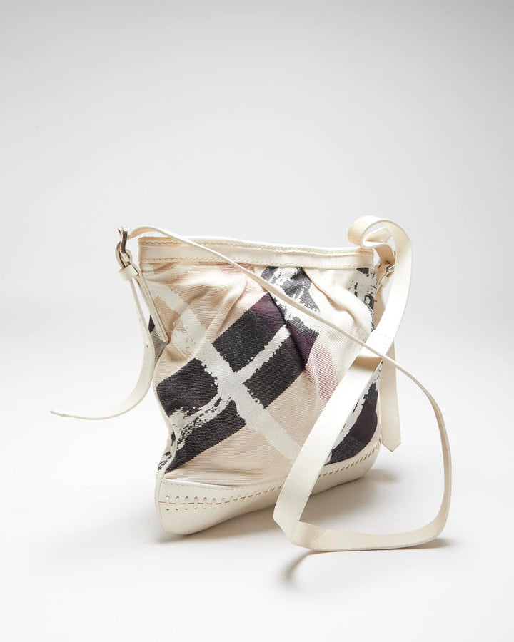 Vintage Burberry Canvas & Leather Shoulder Bag