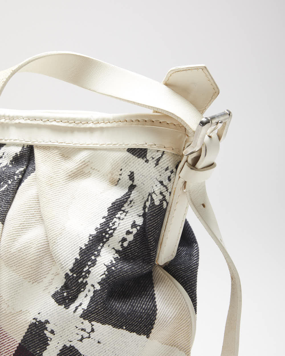 Vintage Burberry Canvas & Leather Shoulder Bag