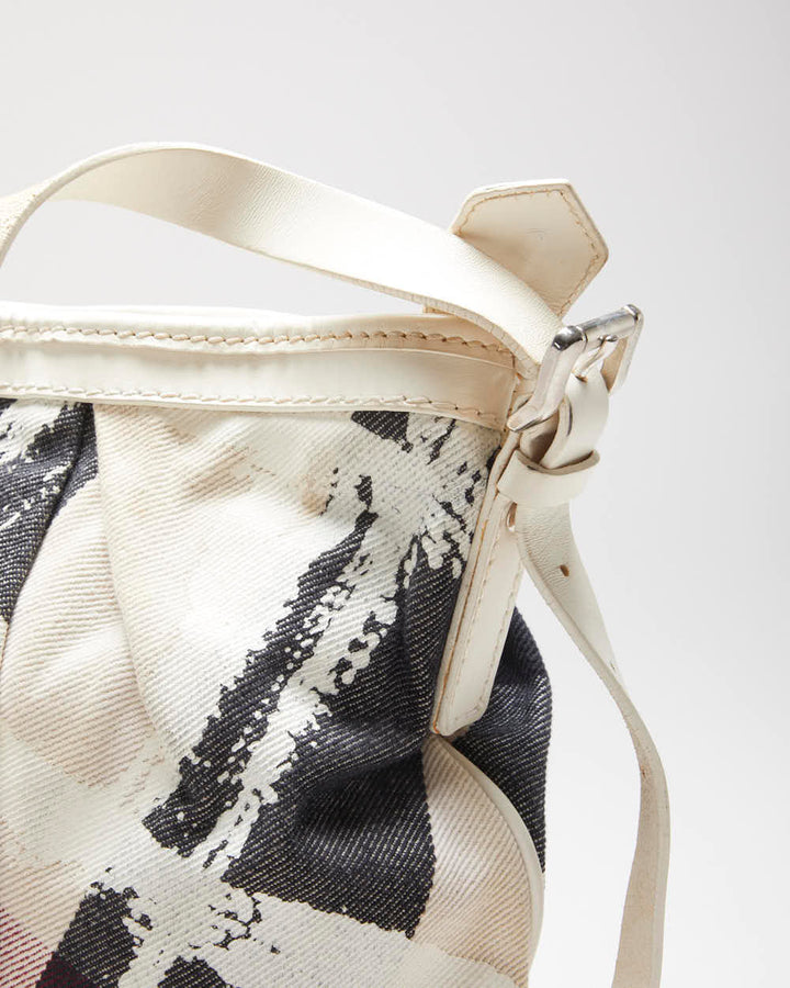 Vintage Burberry Canvas & Leather Shoulder Bag