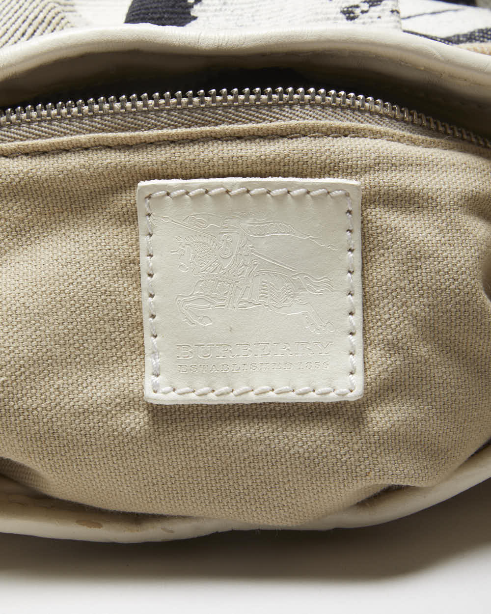 Vintage Burberry Canvas & Leather Shoulder Bag