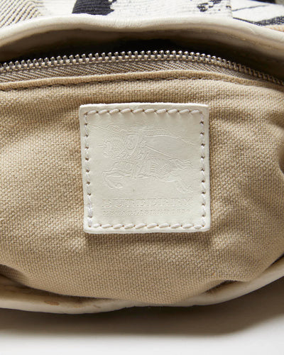 Vintage Burberry Canvas & Leather Shoulder Bag