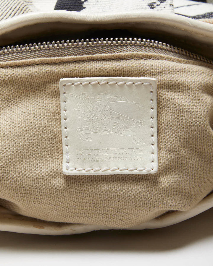 Vintage Burberry Canvas & Leather Shoulder Bag