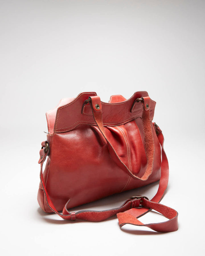 Vintage Patricia Nash Red Leather Shoulder Bag