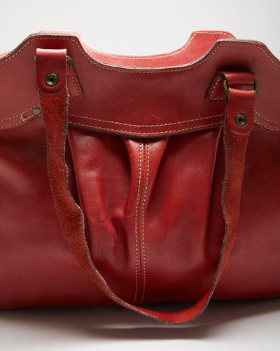 Vintage Patricia Nash Red Leather Shoulder Bag