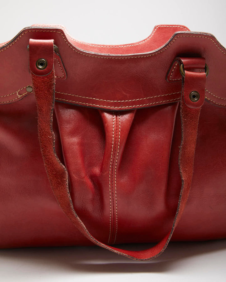 Vintage Patricia Nash Red Leather Shoulder Bag