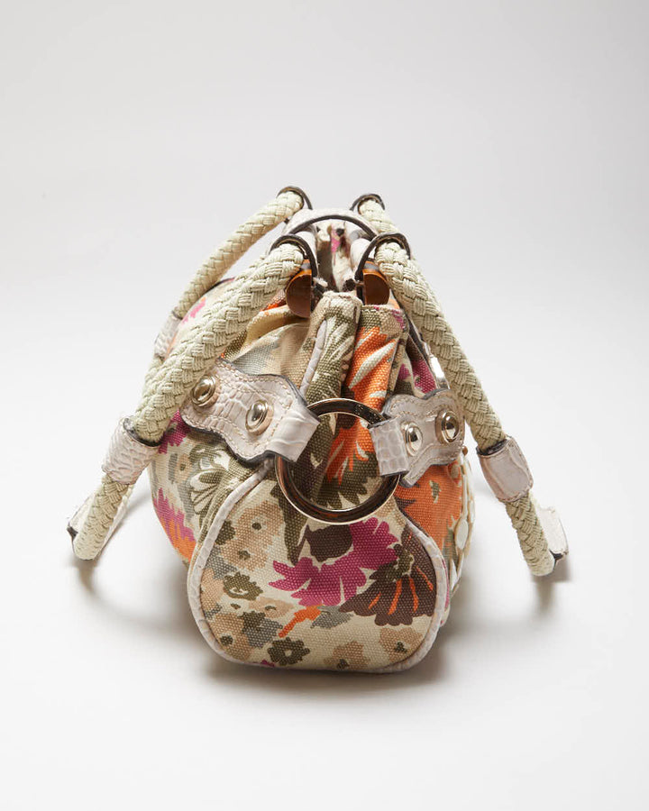 Vintage Y2k 00s Guess Mother Of Pearl Floral Handbag