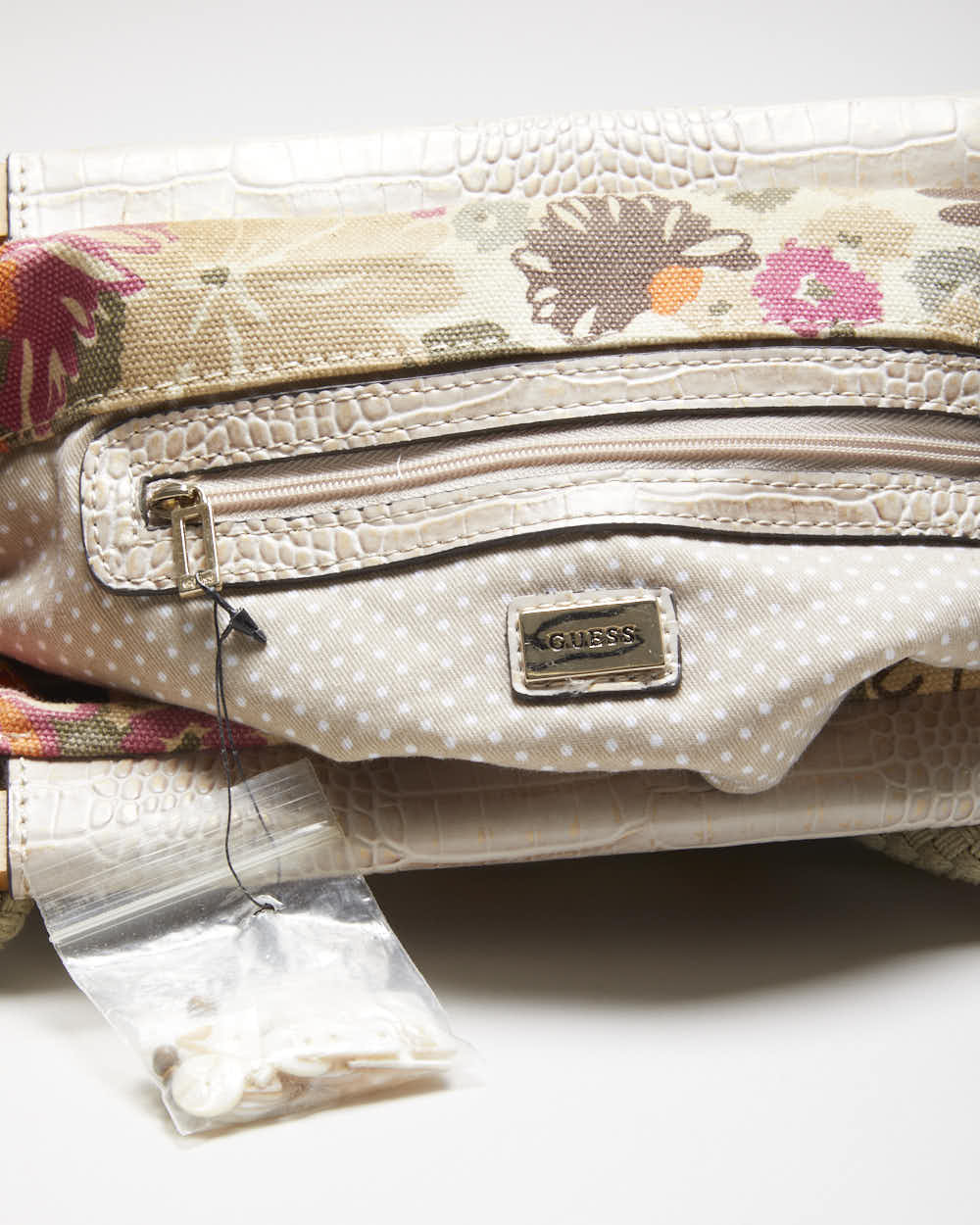 Vintage Y2k 00s Guess Mother Of Pearl Floral Handbag