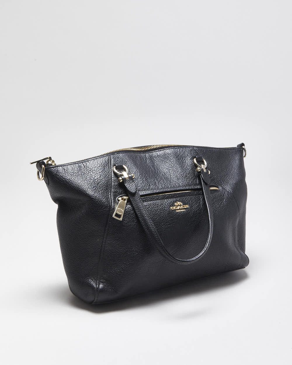 Vintage Coach Prairie Satchel Black Pebble Leather Handbag