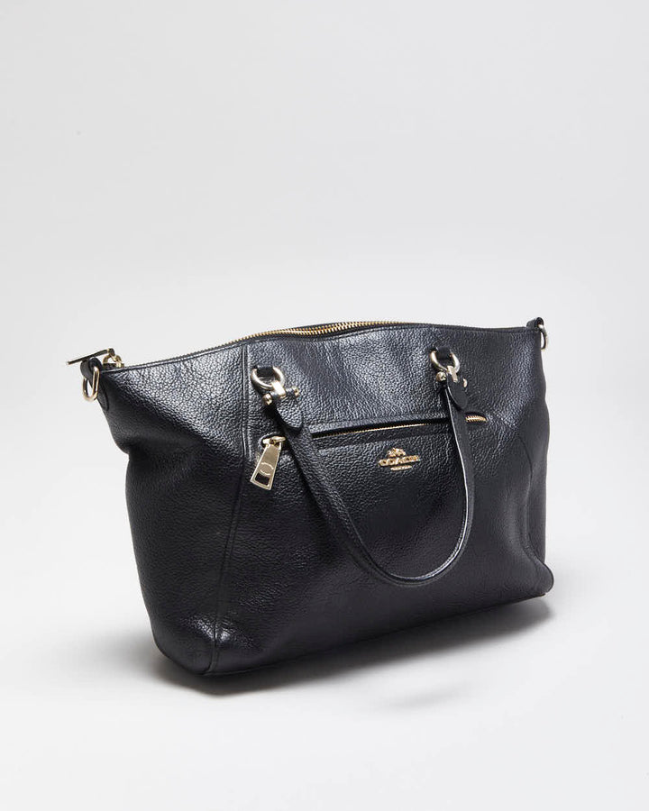 Vintage Coach Prairie Satchel Black Pebble Leather Handbag