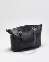 Vintage Coach Prairie Satchel Black Pebble Leather Handbag