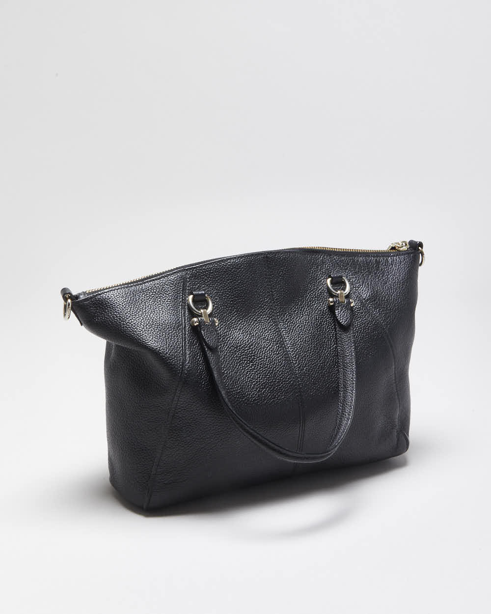 Vintage Coach Prairie Satchel Black Pebble Leather Handbag