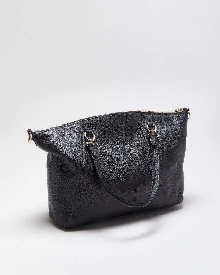 Vintage Coach Prairie Satchel Black Pebble Leather Handbag