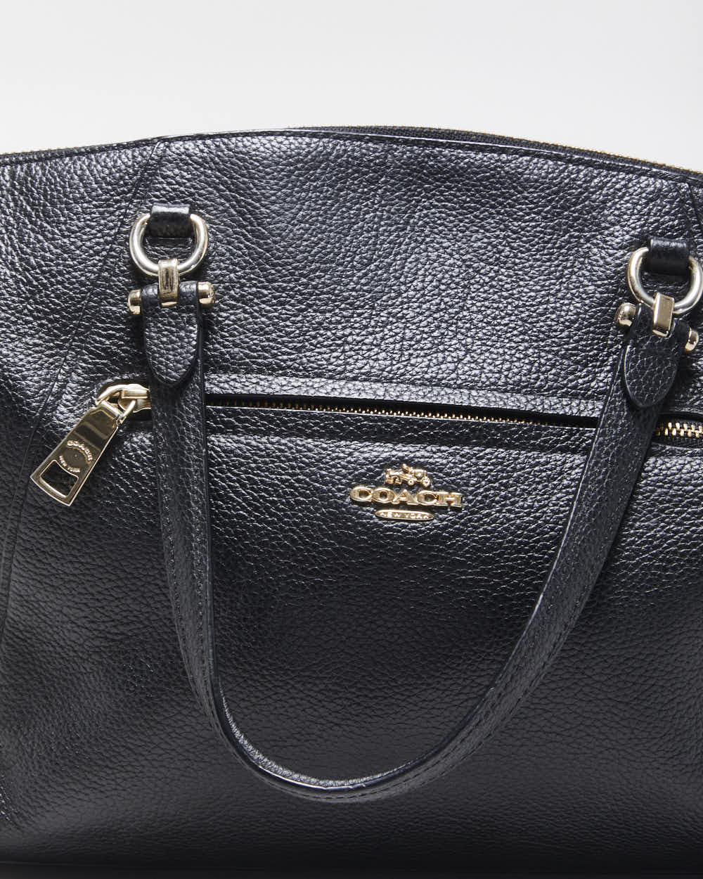 Vintage Coach Prairie Satchel Black Pebble Leather Handbag