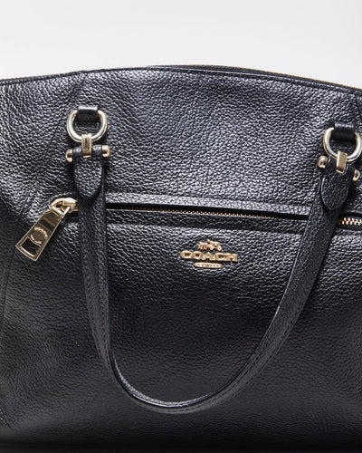 Vintage Coach Prairie Satchel Black Pebble Leather Handbag