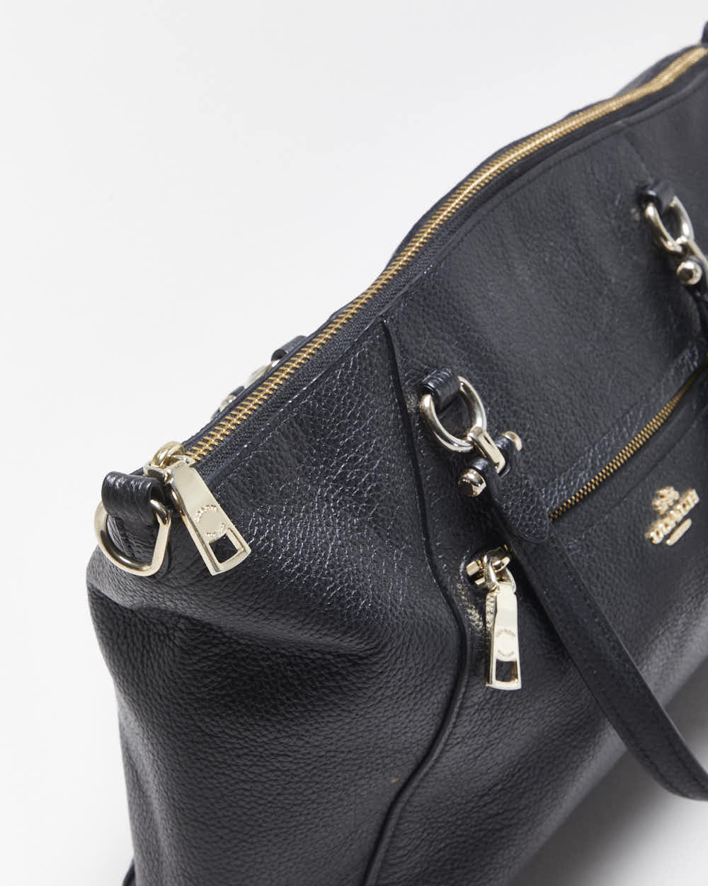 Vintage Coach Prairie Satchel Black Pebble Leather Handbag