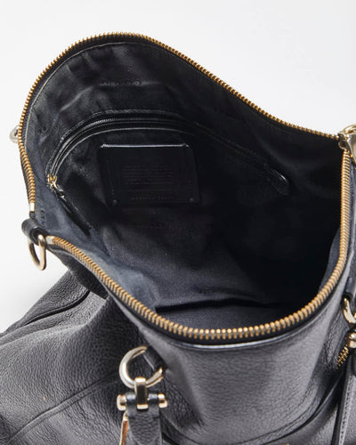 Vintage Coach Prairie Satchel Black Pebble Leather Handbag