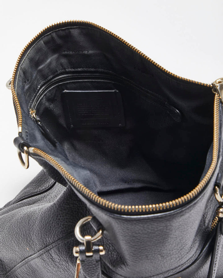 Vintage Coach Prairie Satchel Black Pebble Leather Handbag