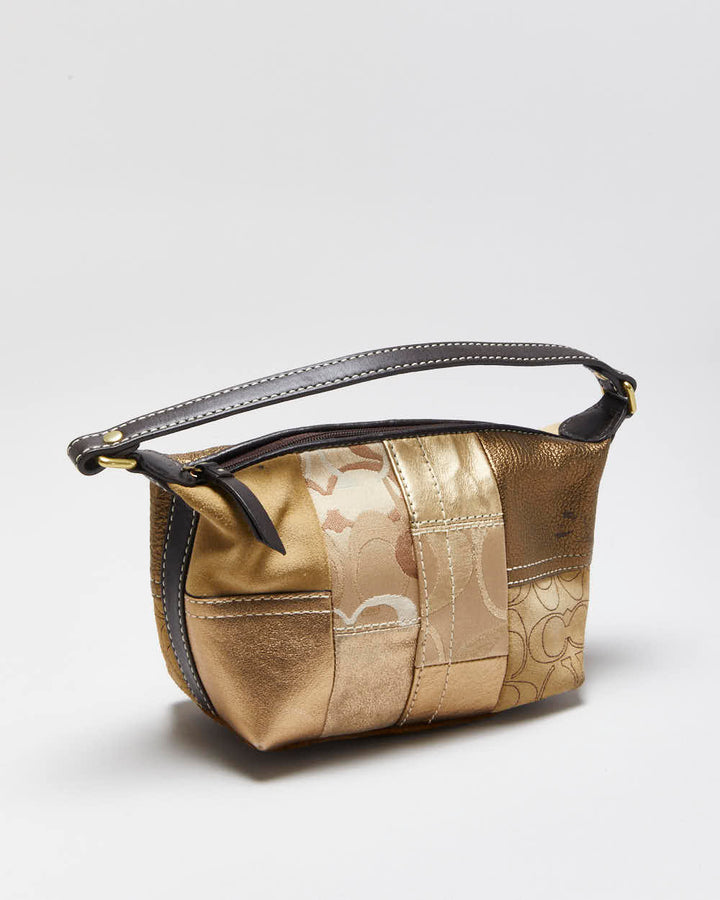 Vintage Y2K 00s Coach Zoe Mosaic Gold Patchwork Mini Handbag – Rokit