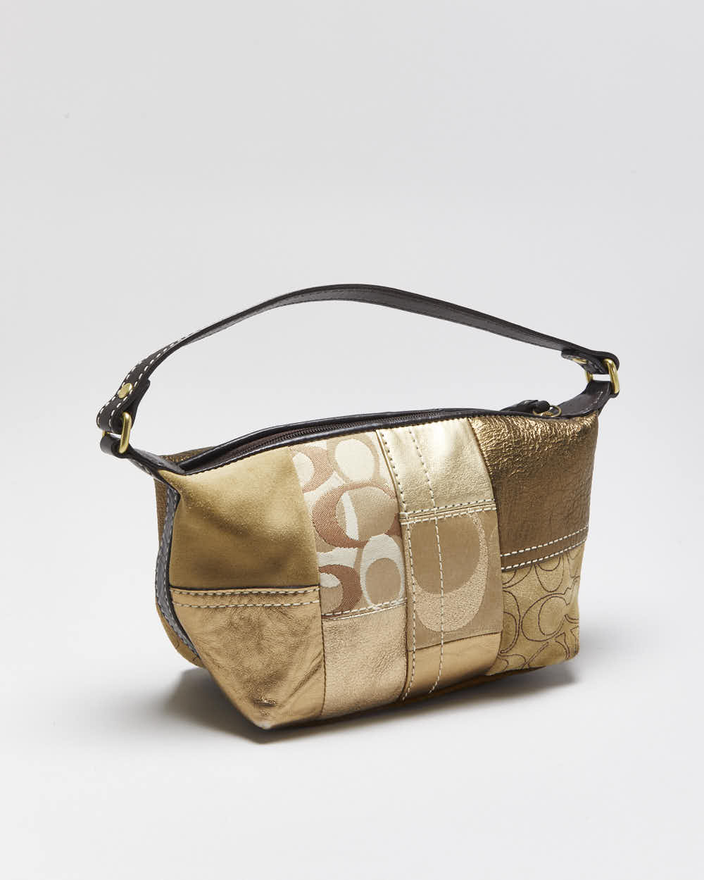 Vintage Y2K 00s Coach Zoe Mosaic Gold Patchwork Mini Handbag – Rokit