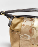 Vintage Y2K 00s Coach Zoe Mosaic Gold Patchwork Mini Handbag