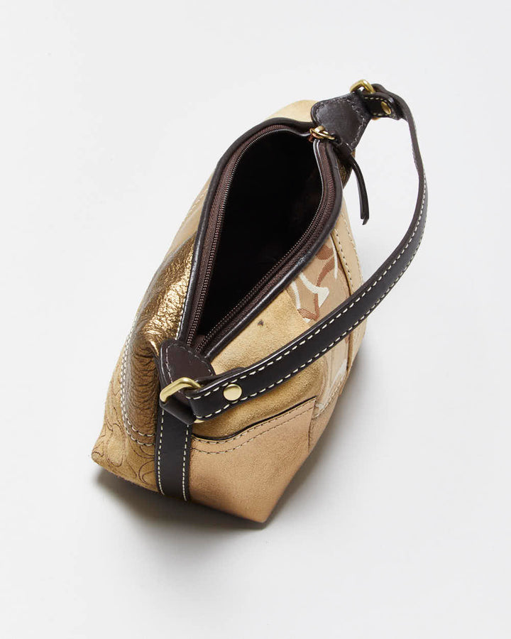 Vintage Y2K 00s Coach Zoe Mosaic Gold Patchwork Mini Handbag – Rokit