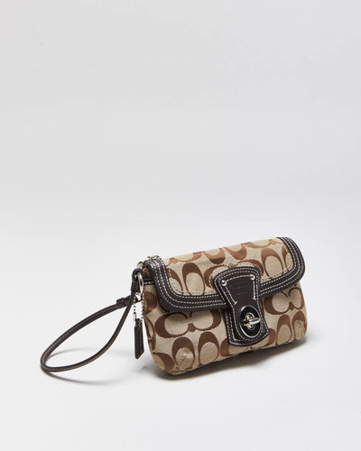 Vintage 2006 Y2K Coach Legacy 65th Anniversary Signature Jacquard Canvas Wristlet Handbag