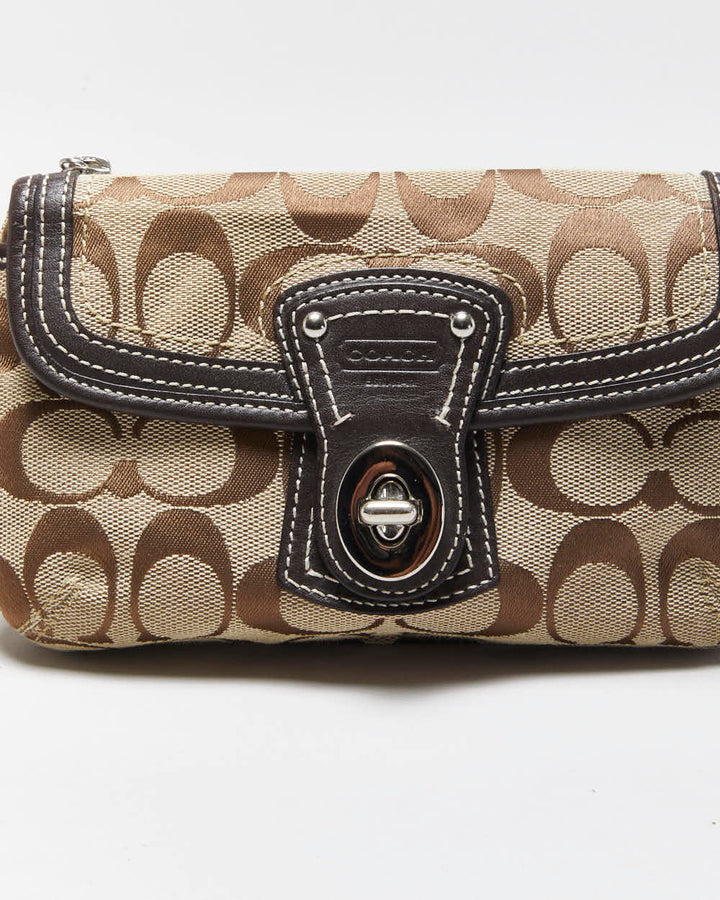 Vintage 2006 Y2K Coach Legacy 65th Anniversary Signature Jacquard Canvas Wristlet Handbag