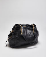Vintage Coach Lexy Black Pebble Leather Chain Hobo Shoulder Bag