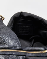 Vintage Coach Lexy Black Pebble Leather Chain Hobo Shoulder Bag