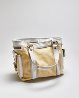 Vintage Coach Legacy Straw Tote Handbag