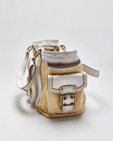 Vintage Coach Legacy Straw Tote Handbag