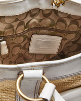 Vintage Coach Legacy Straw Tote Handbag