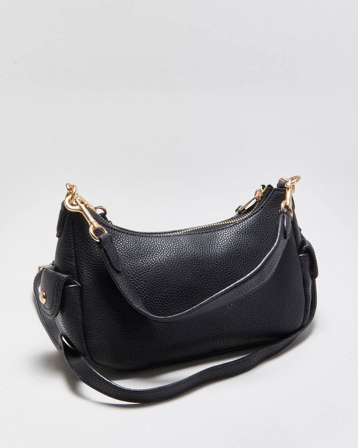 Black Coach Pennie Pebble Leather Crossbody / Shoulder Bag