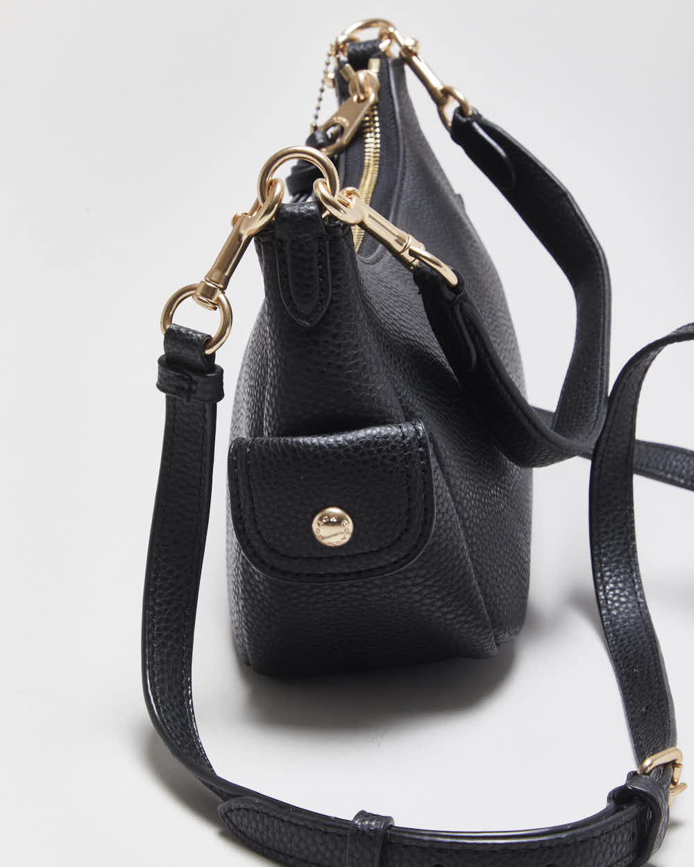 Black Coach Pennie Pebble Leather Crossbody / Shoulder Bag