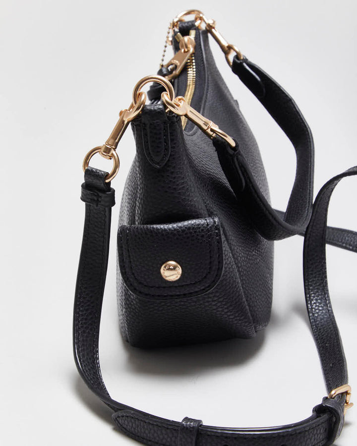 Black Coach Pennie Pebble Leather Crossbody / Shoulder Bag