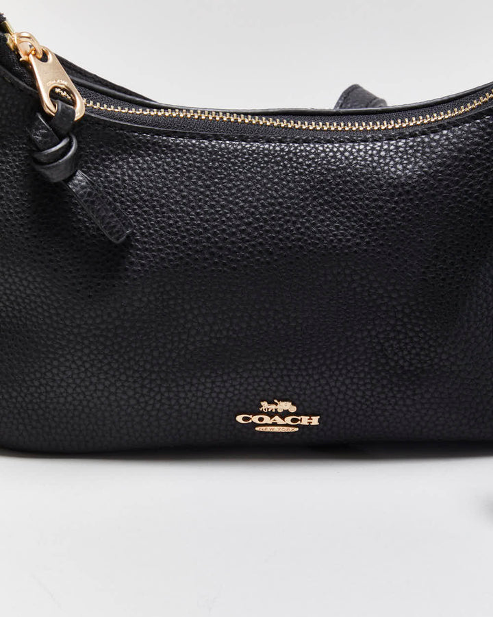 Black Coach Pennie Pebble Leather Crossbody / Shoulder Bag
