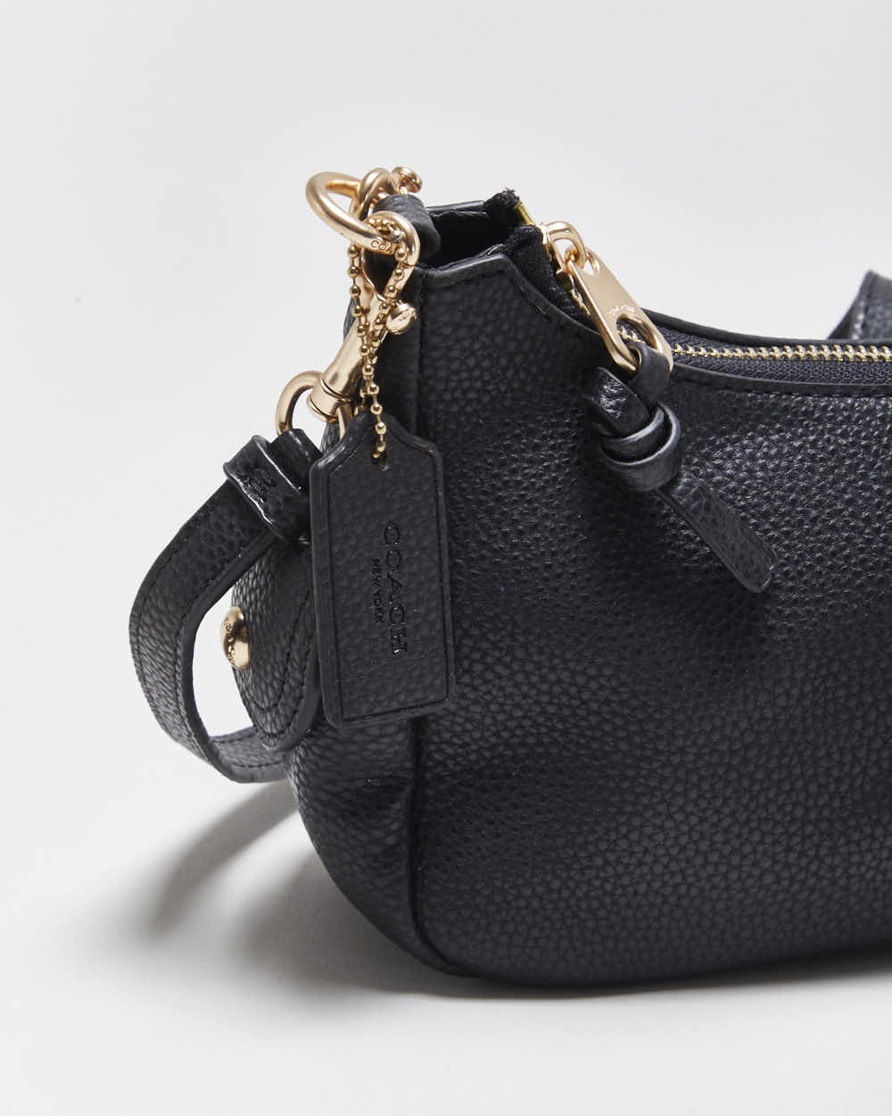 Black Coach Pennie Pebble Leather Crossbody / Shoulder Bag