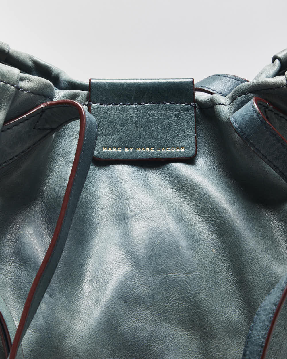 Vintage Y2K 00s Marc By Marc Jacobs Moto Teal Leather Tote Bag