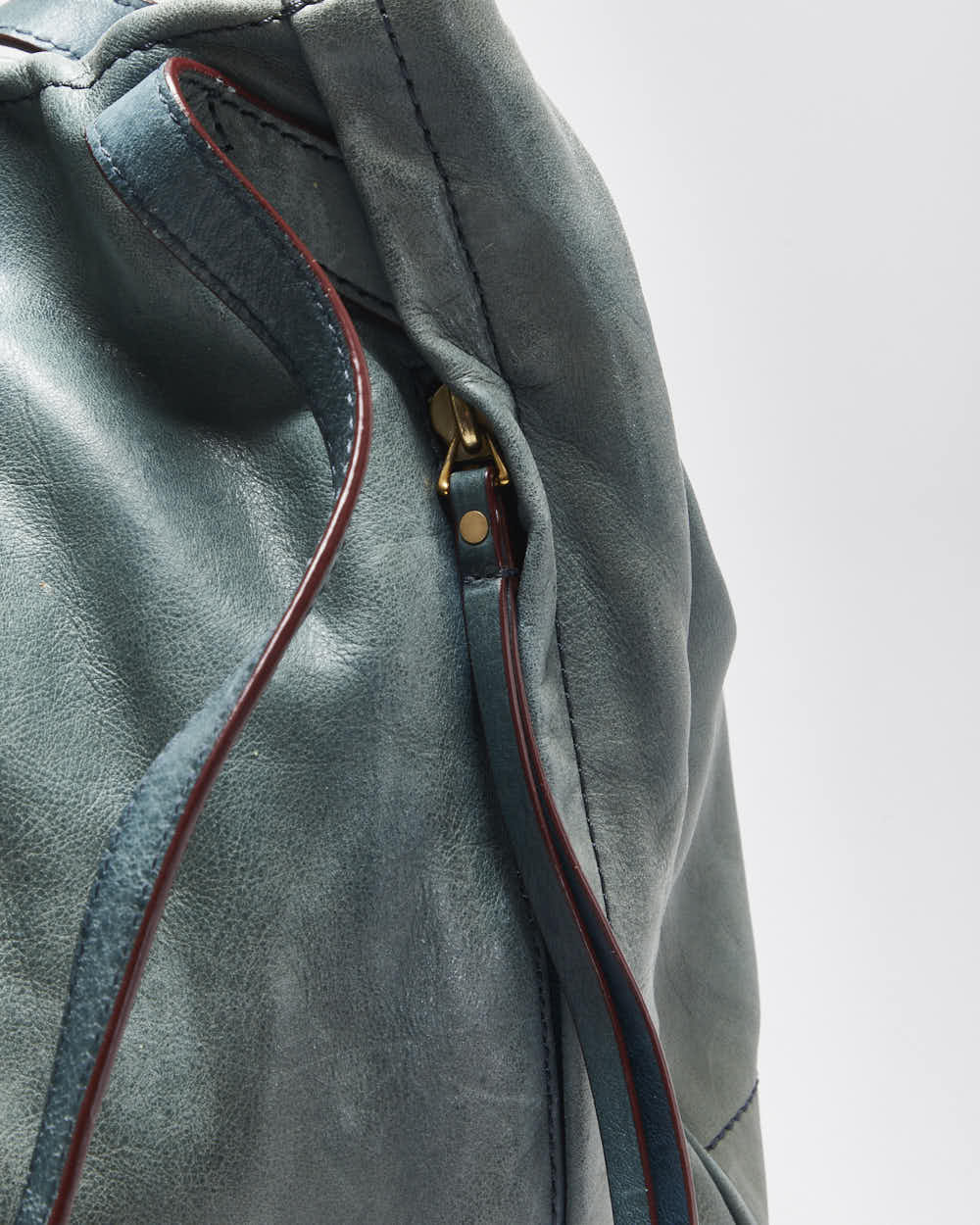 Vintage Y2K 00s Marc By Marc Jacobs Moto Teal Leather Tote Bag