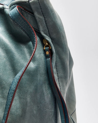 Vintage Y2K 00s Marc By Marc Jacobs Moto Teal Leather Tote Bag