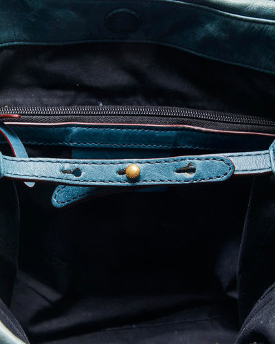 Vintage Y2K 00s Marc By Marc Jacobs Moto Teal Leather Tote Bag