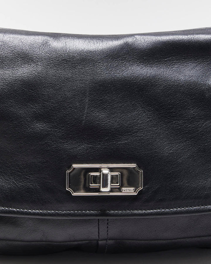 Vintage Y2K 00s Coach Chelsea Calfskin Leather Turnlock Crossbody / Shoulder Bag